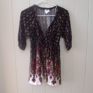 Vee neck paisley tunic